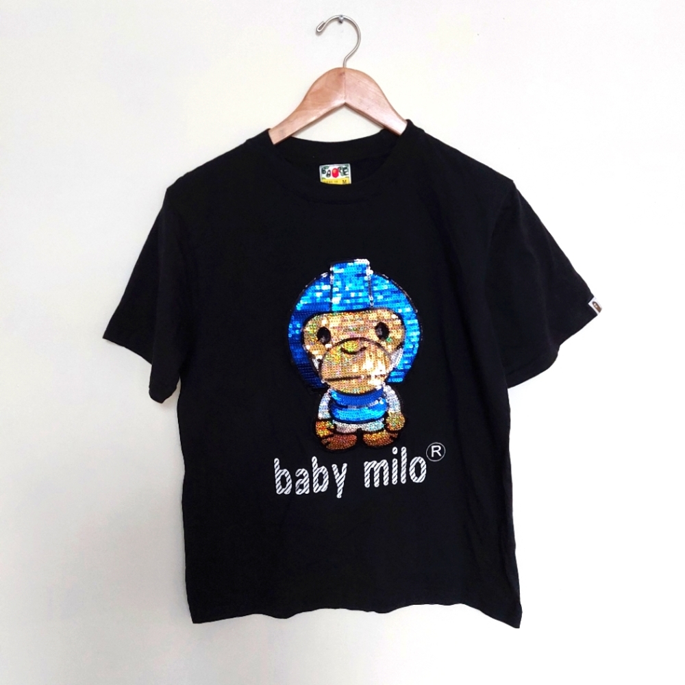 Vintage Bape baby milo sequin Tee
